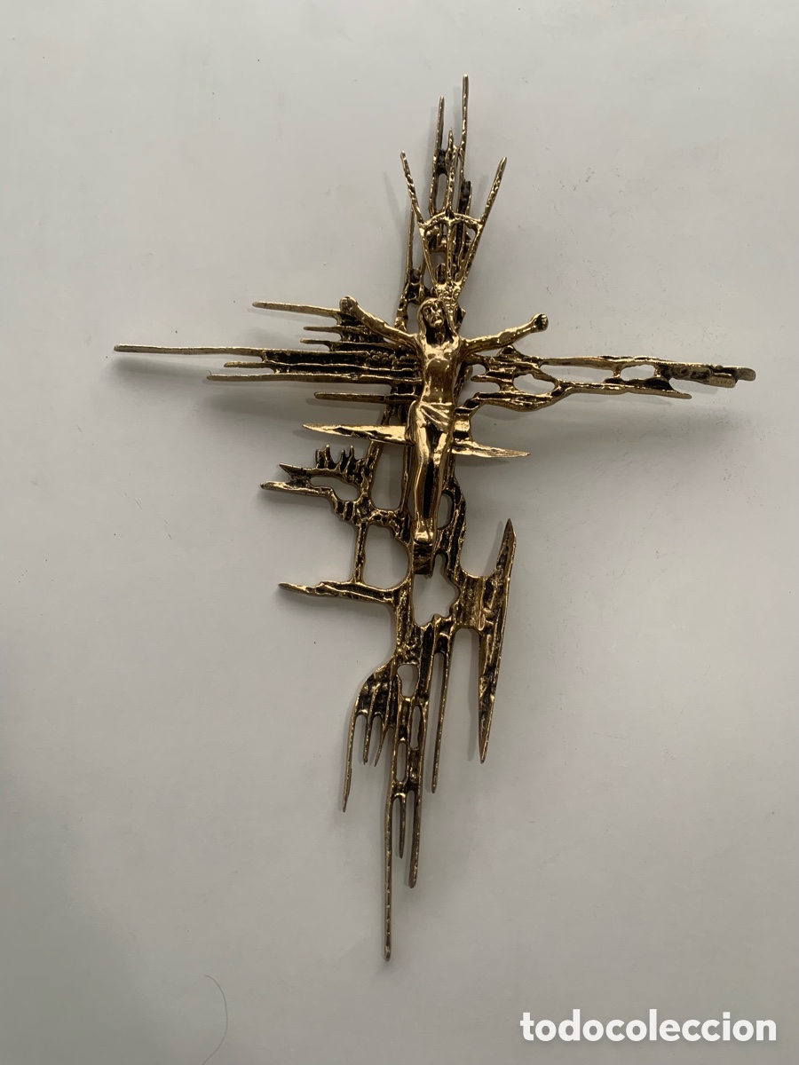 Antig&uuml;edades: crucifijo de bronce 50 cm - Foto 5