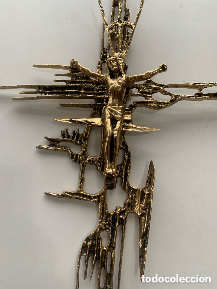 Antig&uuml;edades: crucifijo de bronce 50 cm