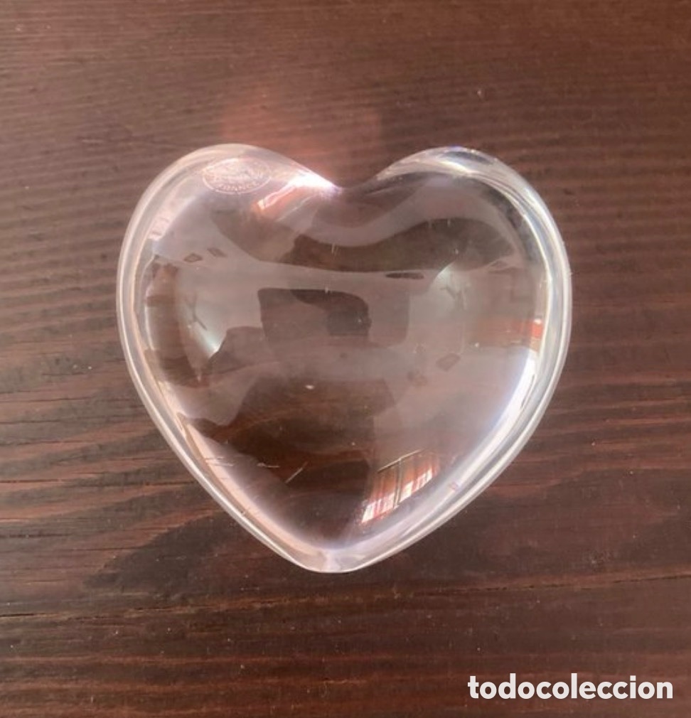 Antig&uuml;edades: Pisapapeles coraz&oacute;n Baccarat - Foto 1