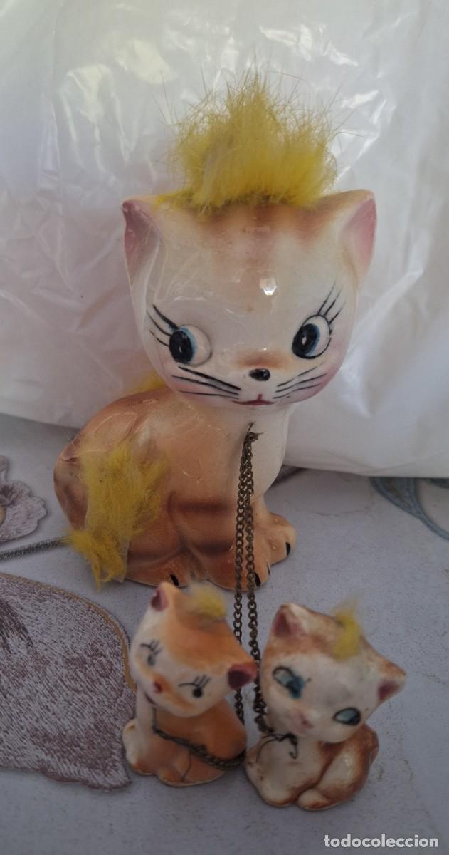 Antig&uuml;edades: Figura porcelana gatos japones a&ntilde;os 50/60