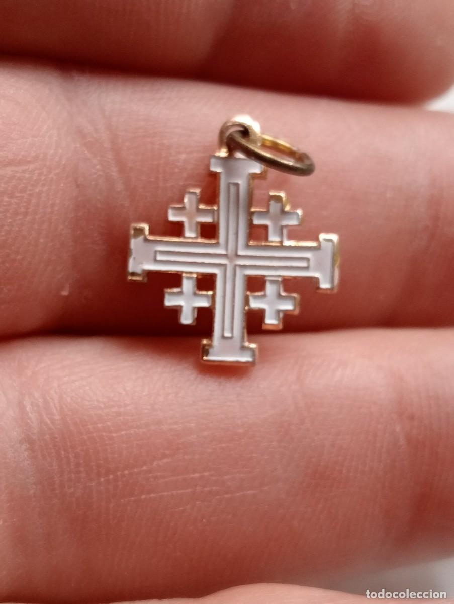Antig&uuml;edades: MEDALLA CRUZ DE JERUSAL&Eacute;N COFRAD&Iacute;A CABALLEROS SANTO SEPULCRO COLOR BLANCO JERUSALEM
