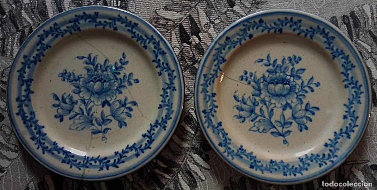 Antig&uuml;edades: Pareja de Platos Vintage Cer&aacute;mica de Lisboa - F&aacute;brica Sant'Anna - Pintados a Mano - Encargo Especial