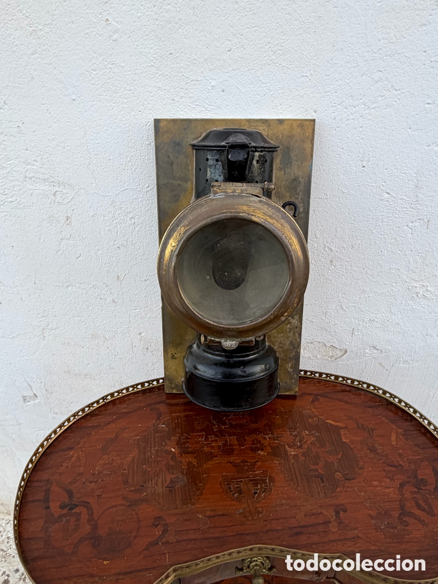 Antig&uuml;edades: FAROL ANTIGUO RENFE, PARA DECORACION , LLEVA PARTE DEL EL NOMBRE, SEGUN FOTOS