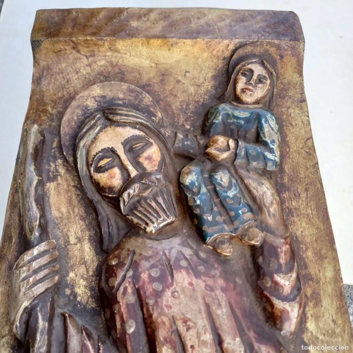 Antig&uuml;edades: RELIEVE MADERA TALLADA SAN CRIST&Oacute;BAL. - Foto 3