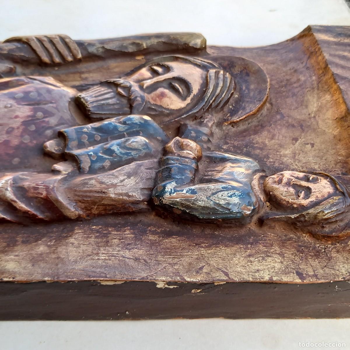 Antig&uuml;edades: RELIEVE MADERA TALLADA SAN CRIST&Oacute;BAL. - Foto 4