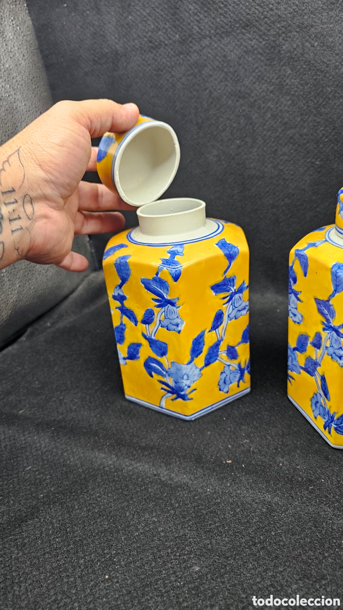Antig&uuml;edades: 2 tibor de porcelana - Foto 3