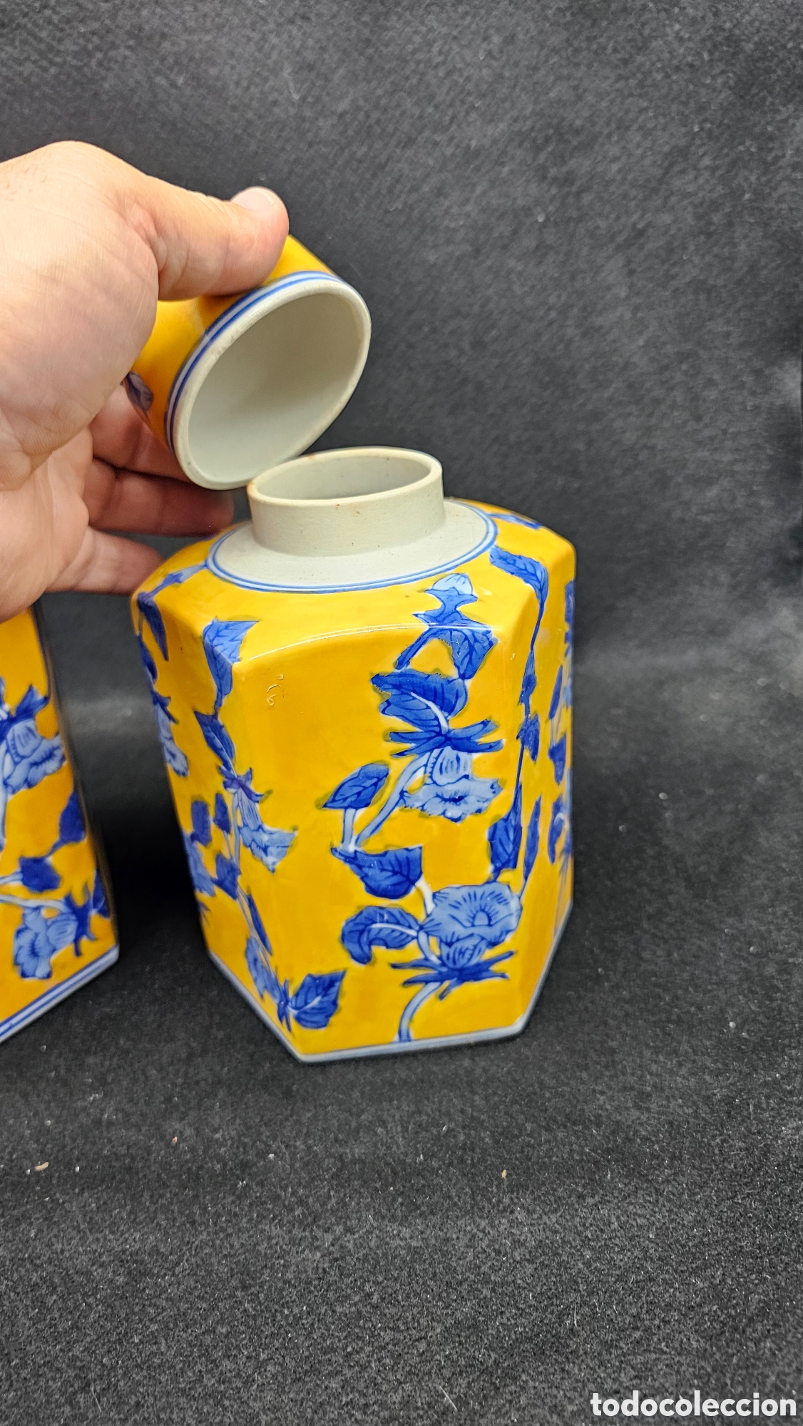 Antig&uuml;edades: 2 tibor de porcelana - Foto 4
