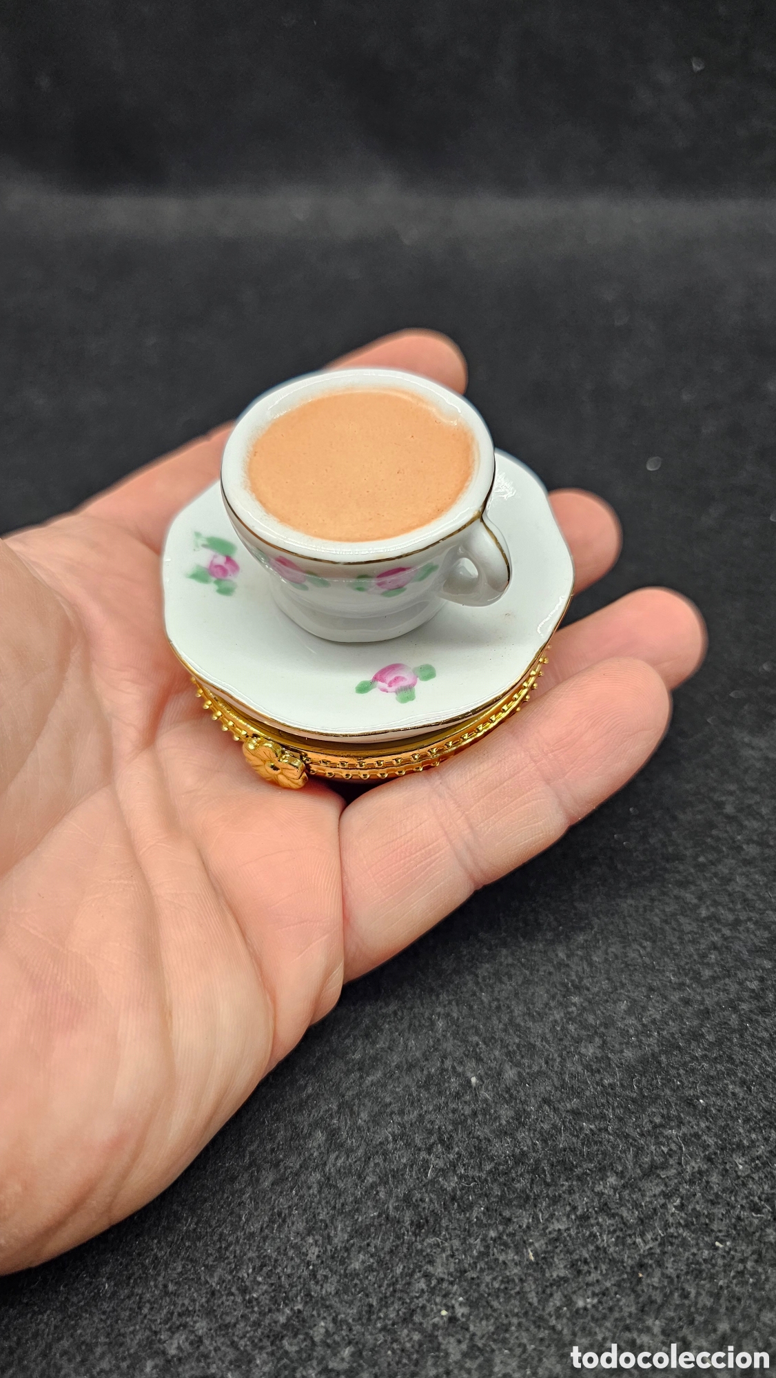 Antiguidades: cajita de porcelana de colecci&oacute;n