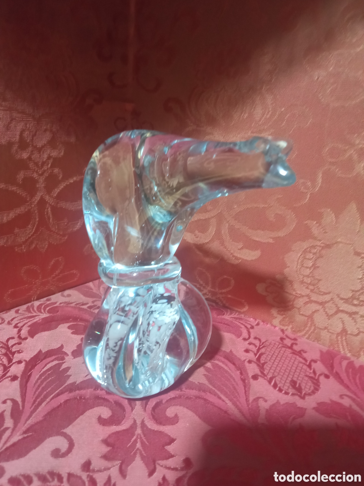 Antig&uuml;edades: Bonita figura de cristal, Oso polar, 12 cm de altura