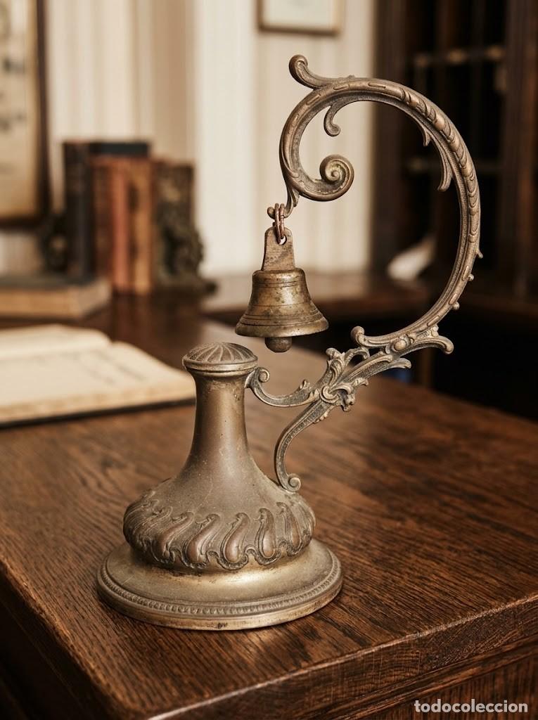 Antiquit&eacute;s: Campanilla mostrador modernista bronce Art Nouveau