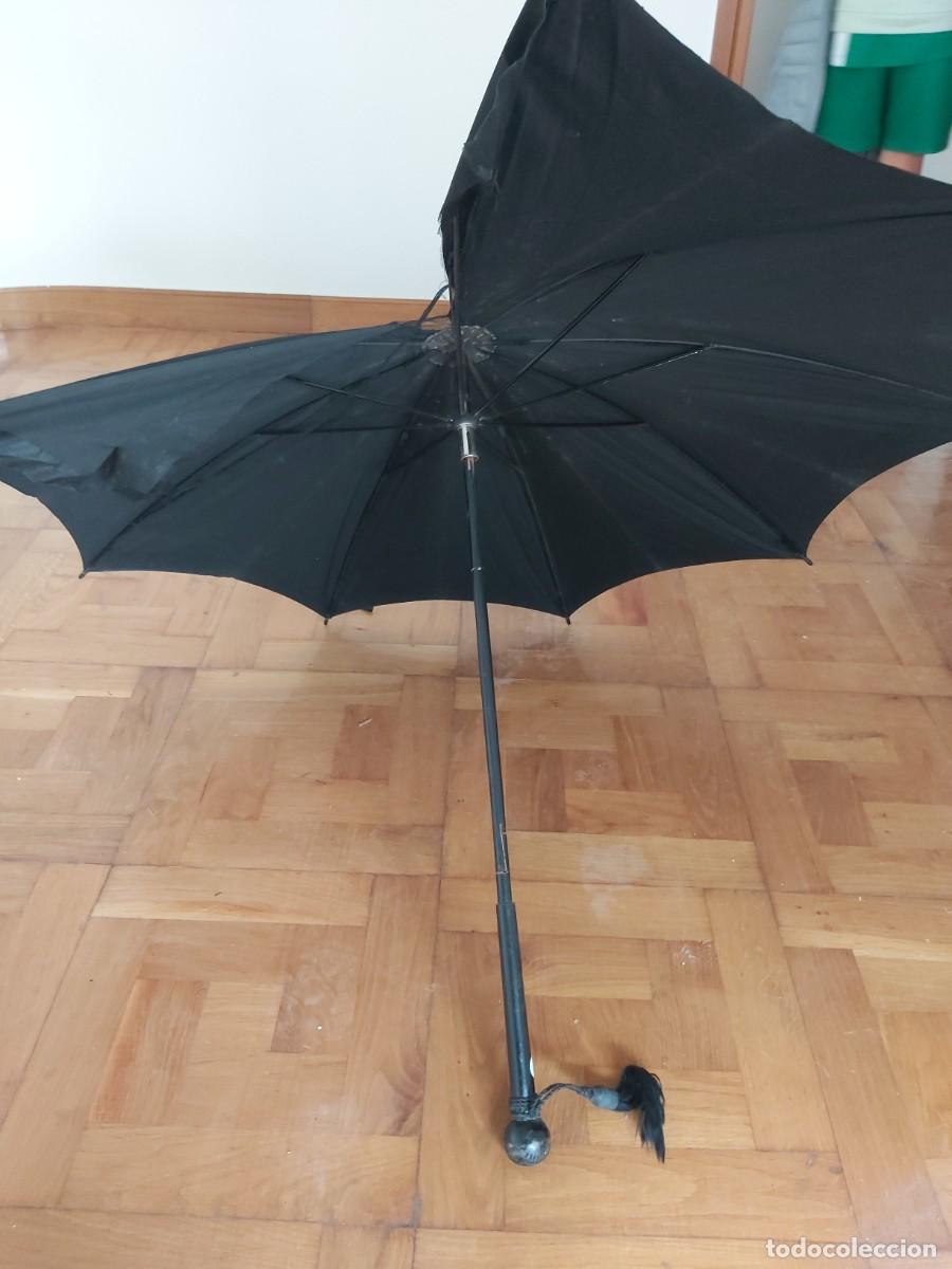 Antig&uuml;edades: Sombrilla negra antigua - Foto 6