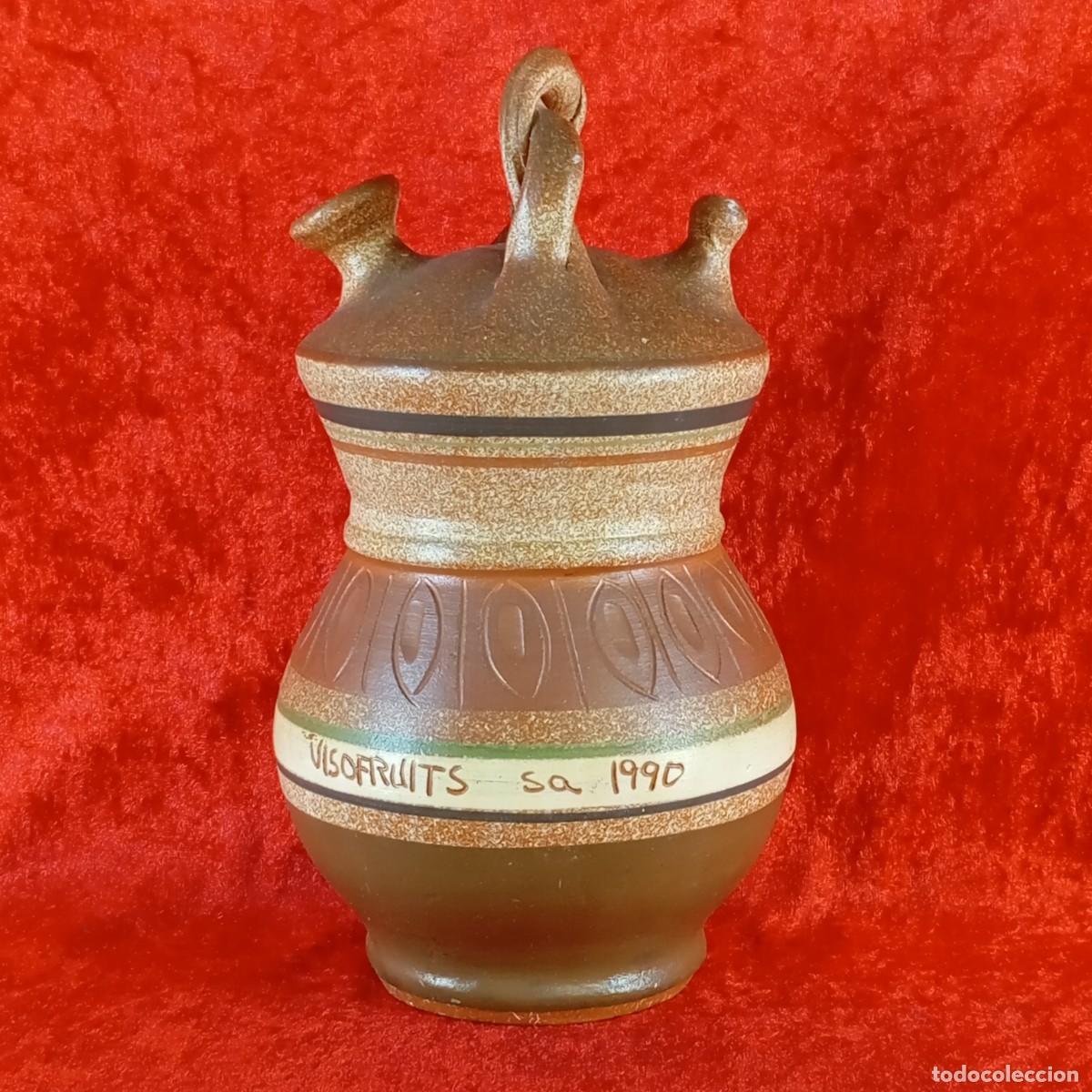 Antig&uuml;edades: BOTIJO ARTESANAL VINTAGE - CER&Aacute;MICA TRADICIONAL ESPA&Ntilde;OLA - VISOFRUITS SA 1990 - 25 CM DE ALTO