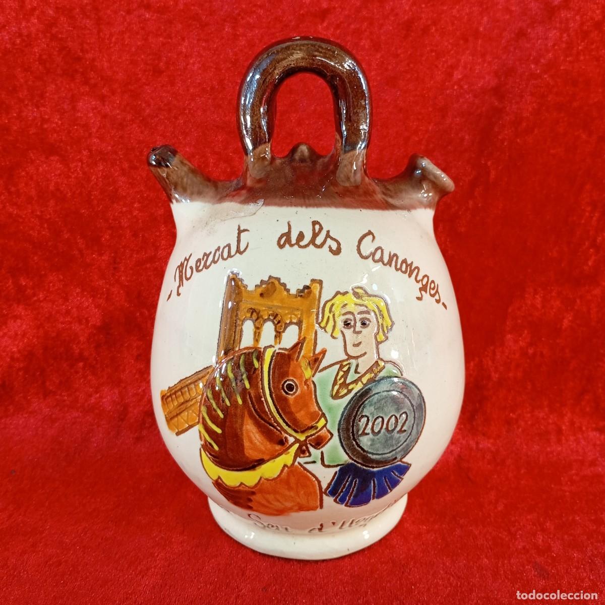 Antig&uuml;edades: BOTIJO ARTESANAL VINTAGE - CER&Aacute;MICA TRADICIONAL CATAL&Aacute;NA - MERCAT DELS CANONGES 2002 - 19,5 CM ALTO