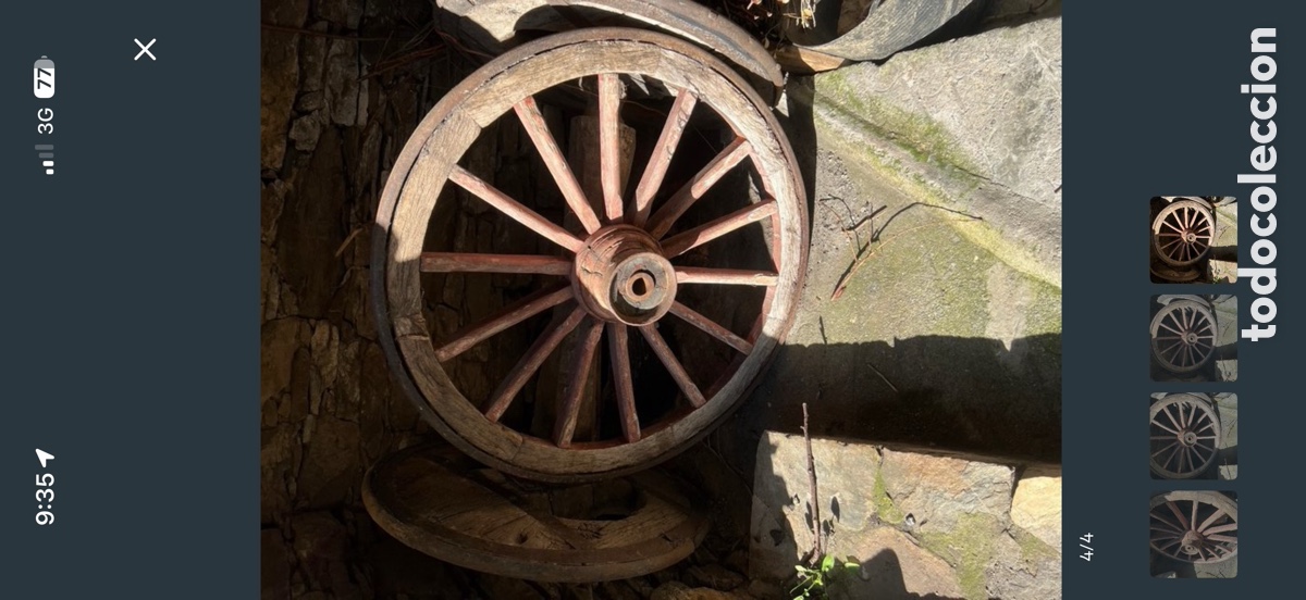 Antig&uuml;edades: ANTIGUA RUEDA CARROS DE VACAS