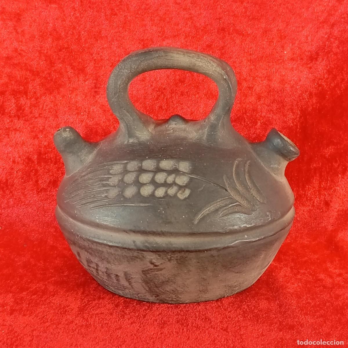 Antig&uuml;edades: BOTIGO ARTESANAL VINTAGE - CER&Aacute;MICA NEGRA TRADICIONAL - VERD&Uacute;, LLEIDA - 17,5 CM DE ALTO