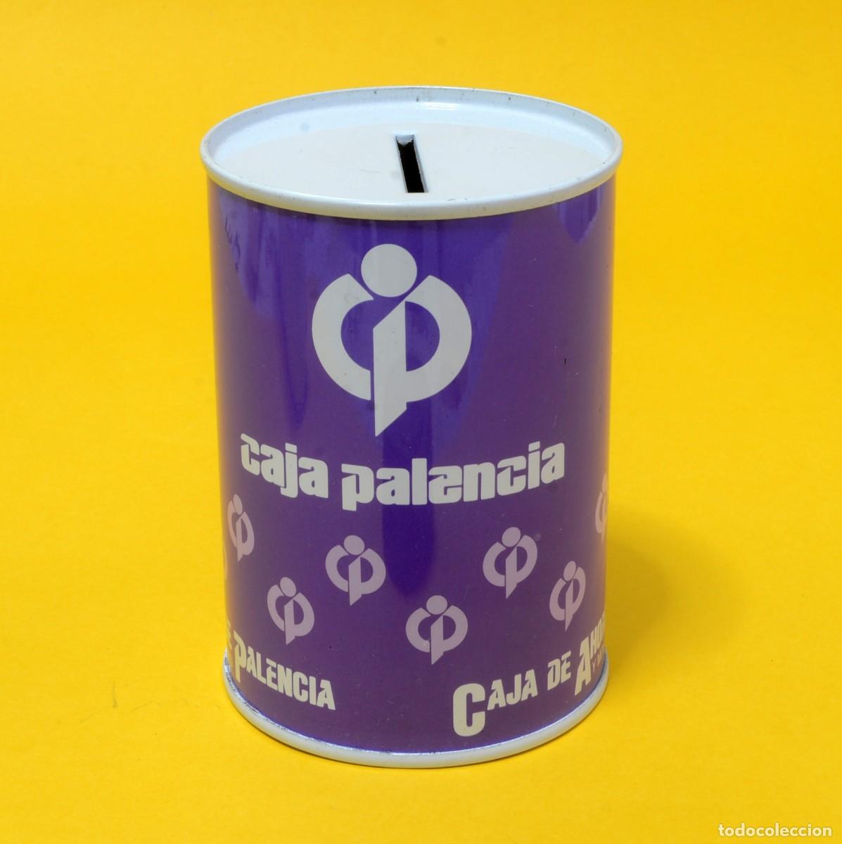 Antig&uuml;edades: Hucha cil&iacute;ndrica a&ntilde;os 80 antigua Caja Palencia