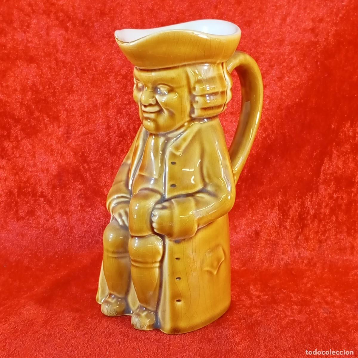 Antig&uuml;edades: JARRA VINTAGE ANTROPOM&Oacute;RFICA - ESTILO TOBY - CER&Aacute;MICA ESMALTADA - IBERO TANAGRA - 18,5 CM DE ALTO