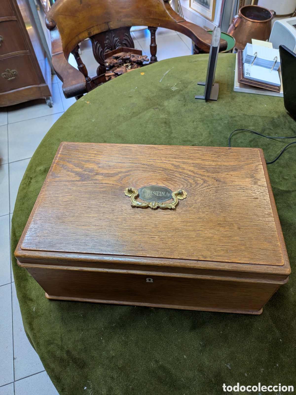 Antig&uuml;edades: caja costurero o joyero en madera de cedro. REF-4720 - Foto 2