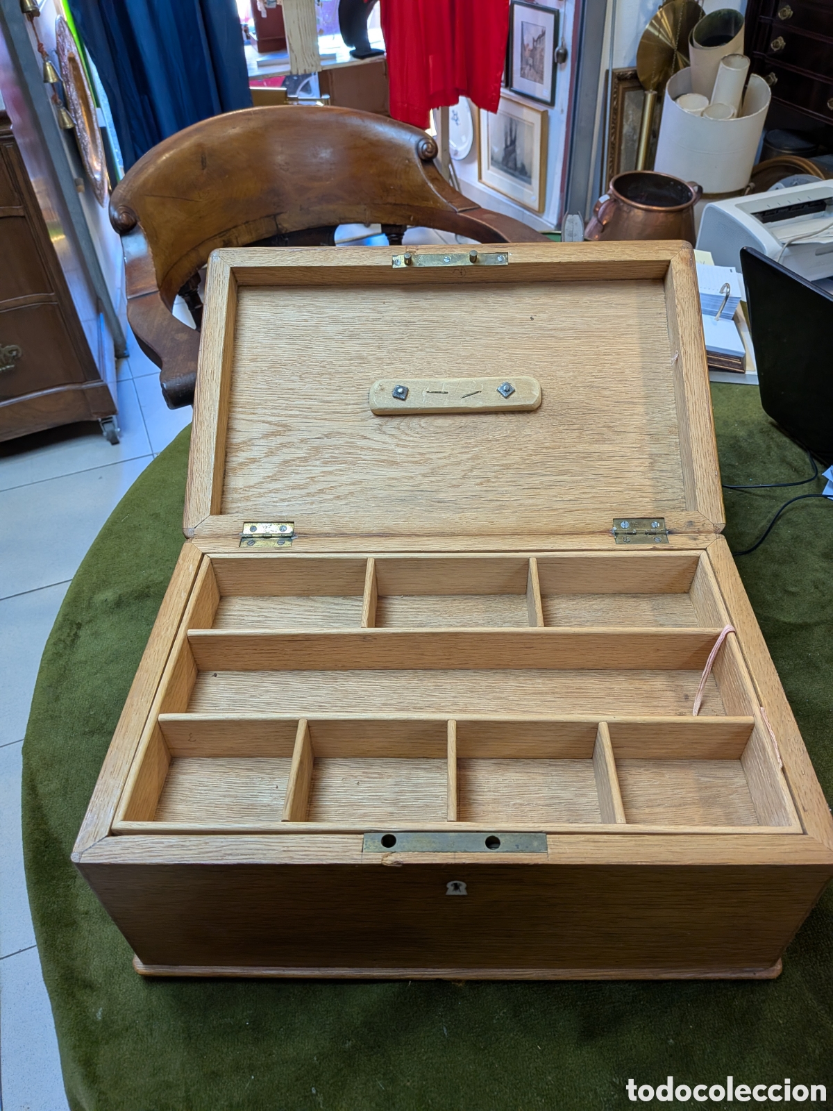 Antig&uuml;edades: caja costurero o joyero en madera de cedro. REF-4720 - Foto 4