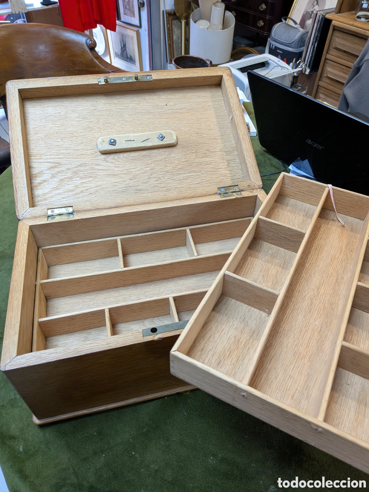 Antig&uuml;edades: caja costurero o joyero en madera de cedro. REF-4720 - Foto 5
