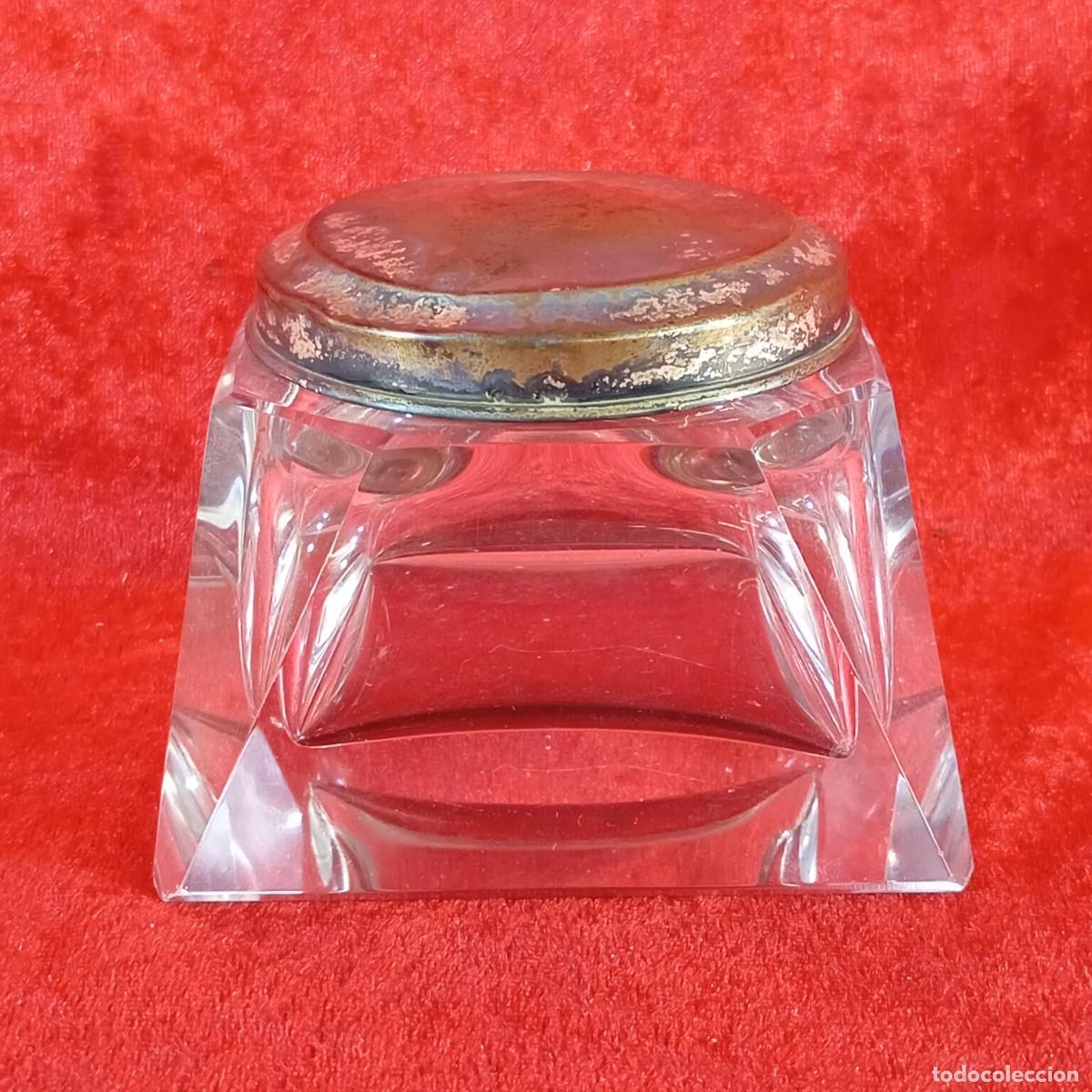 Antig&uuml;edades: ANTIGUO JOYERO DE CRISTAL - TALLADO A MANO - PRINCIPIOS DEL SIGLO XX - 9,5 X 9,5 CM