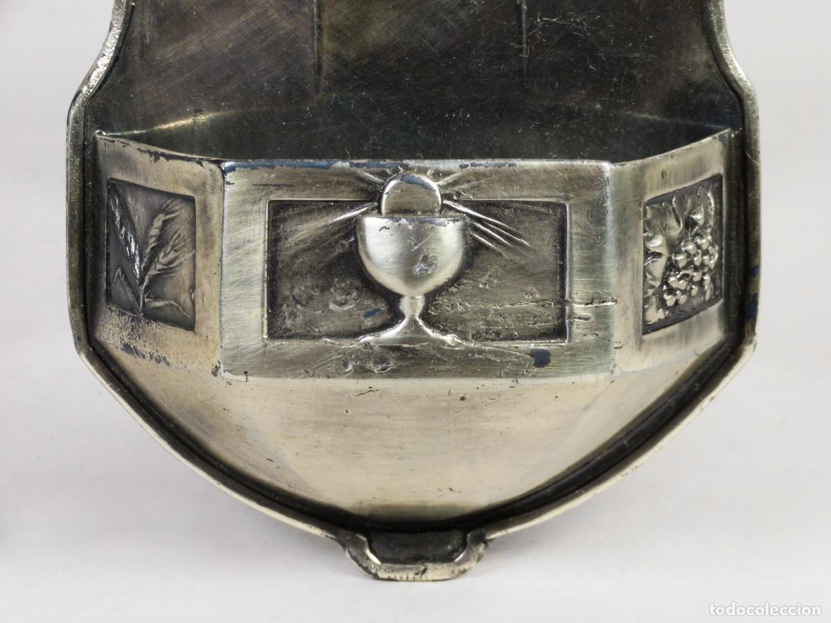 Antig&uuml;edades: Benditera devocional metal Ecce Homo 1920 Francia - Foto 3