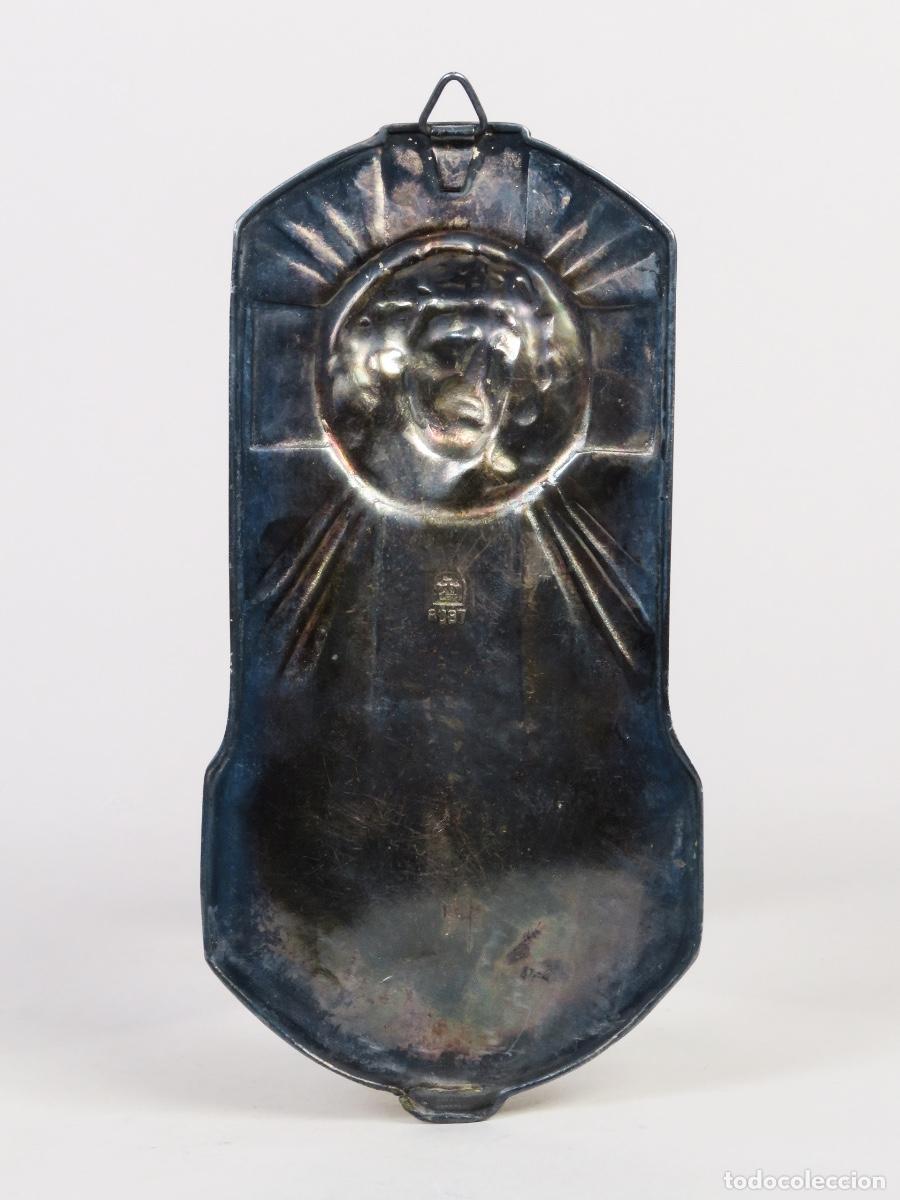 Antig&uuml;edades: Benditera devocional metal Ecce Homo 1920 Francia - Foto 6