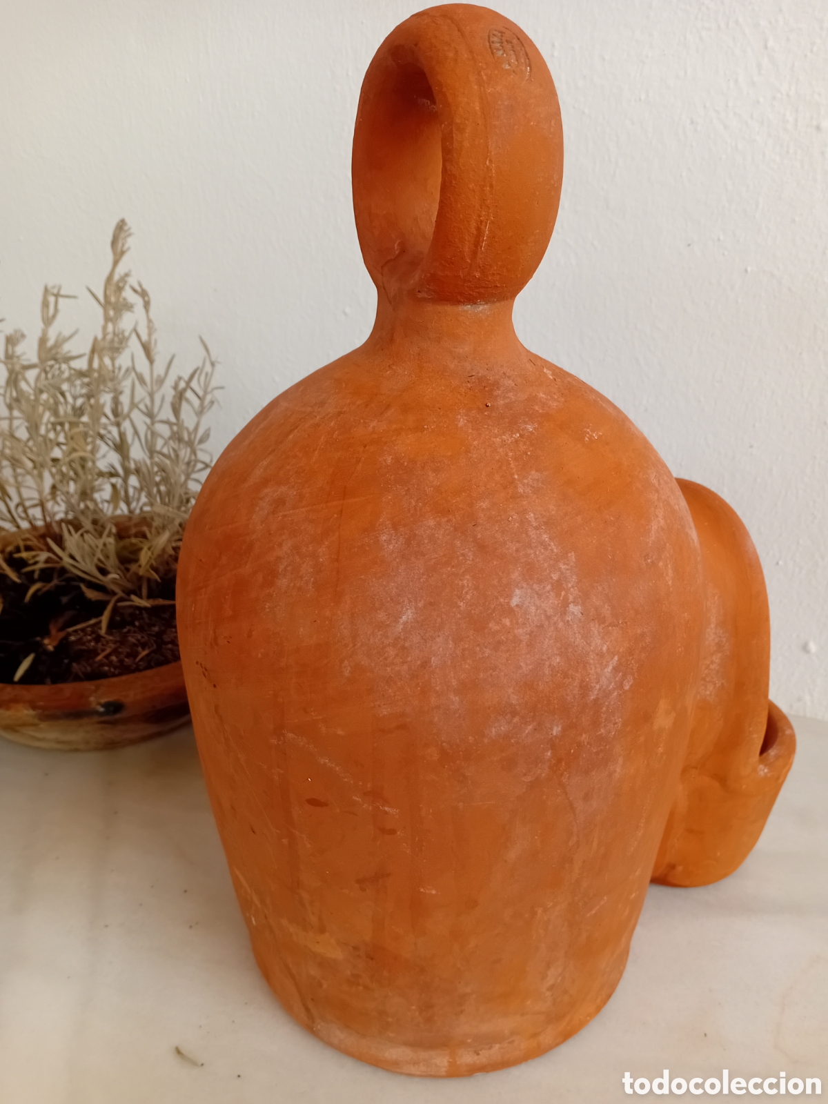 Antig&uuml;edades: Bebedero de aves de barro - Foto 4