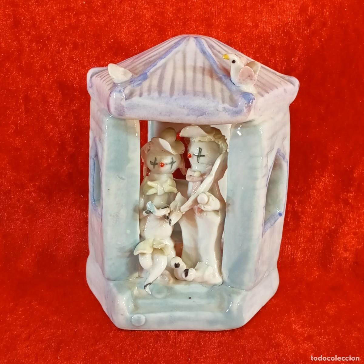 Antig&uuml;edades: FIGURA VINTAGE DE C&Eacute;RAMICA - ESMALTADA EN COLORES PASTEL - PINTADA A MANO - SIGLO XX - 10,5 CM ALTO