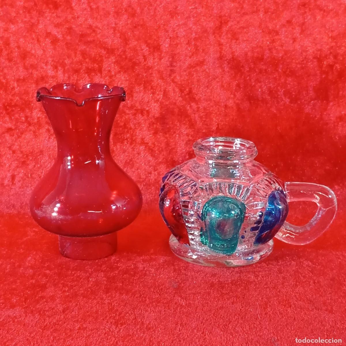 Antig&uuml;edades: LAMPARA VINTAGE DE QUEROSENO - VIDRIO - MARCA LSK - N&ordm; 990B - HONG KONG - FALTA UNA PIEZA - 04