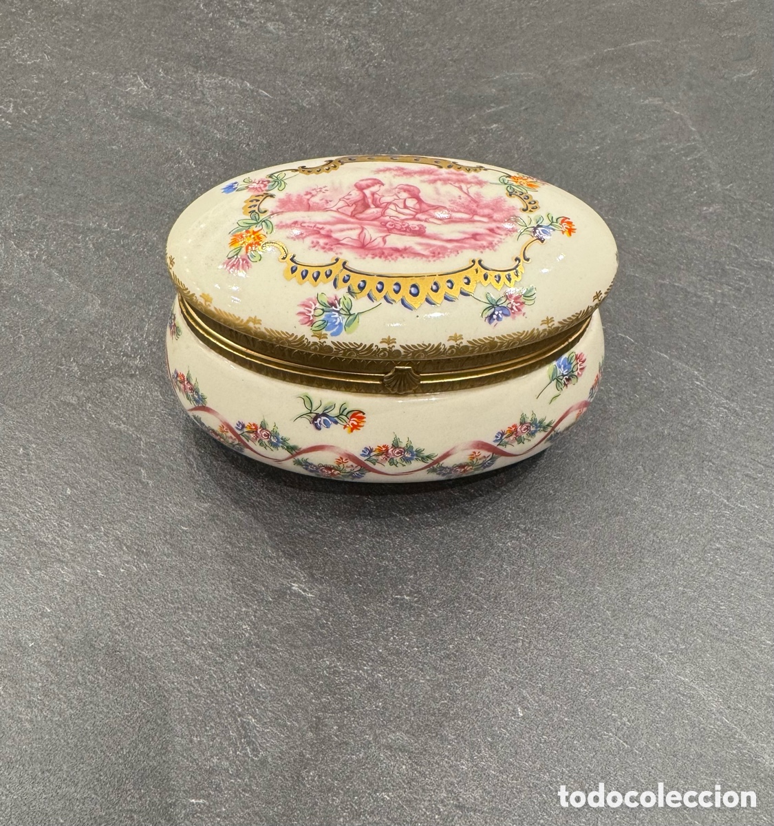 Antig&uuml;edades: Joyero s&eacute;vres de porcelana