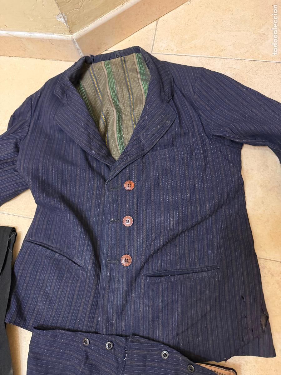 Antig&uuml;edades: Conjunto pantal&oacute;n y chaqueta y chaleco rayado - Foto 2