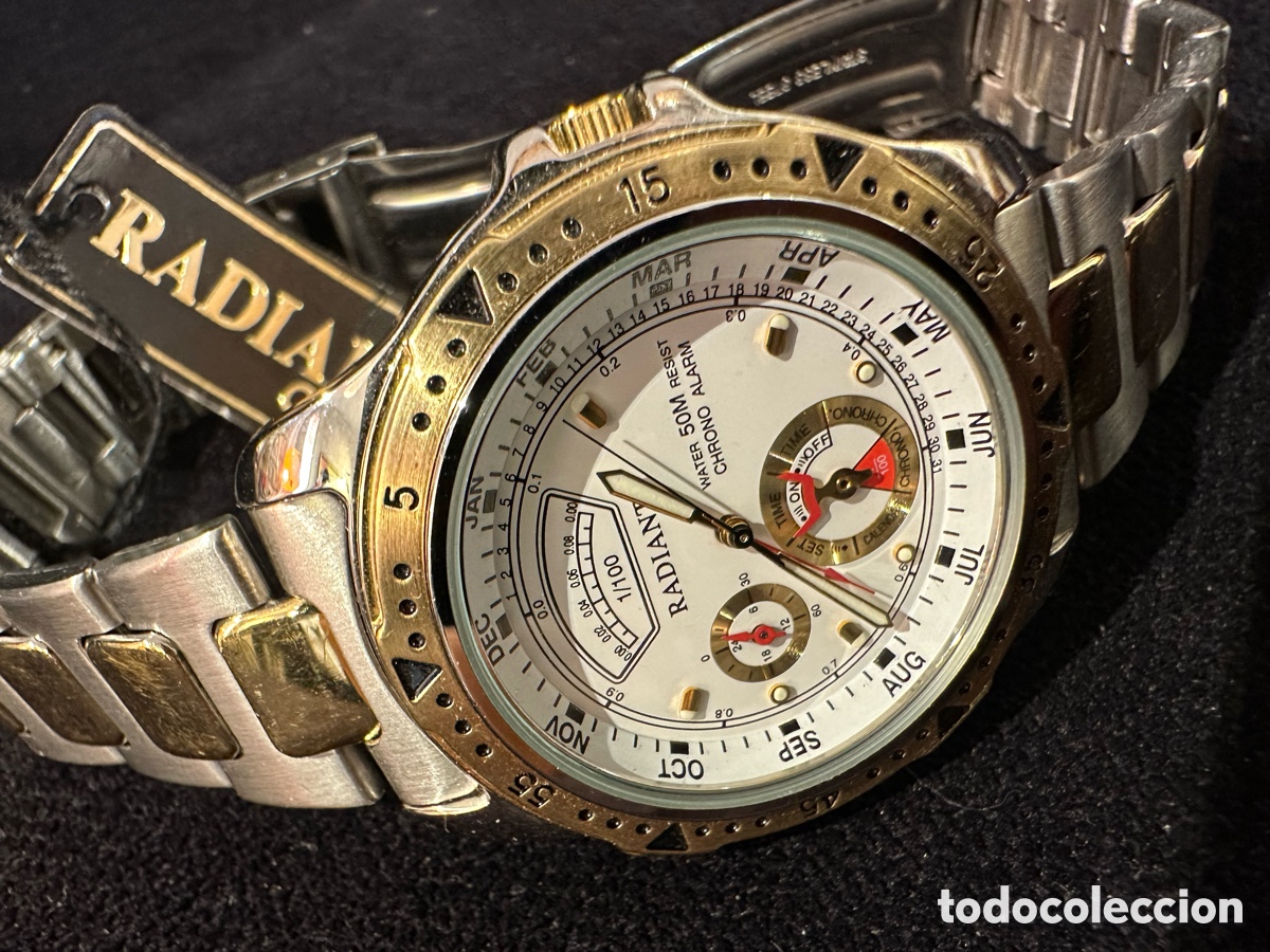 Antig&uuml;edades: Reloj Radiant Cron&oacute;grafo Vintage 1990 Nuevo con etiqueta de Joyer&iacute;a
