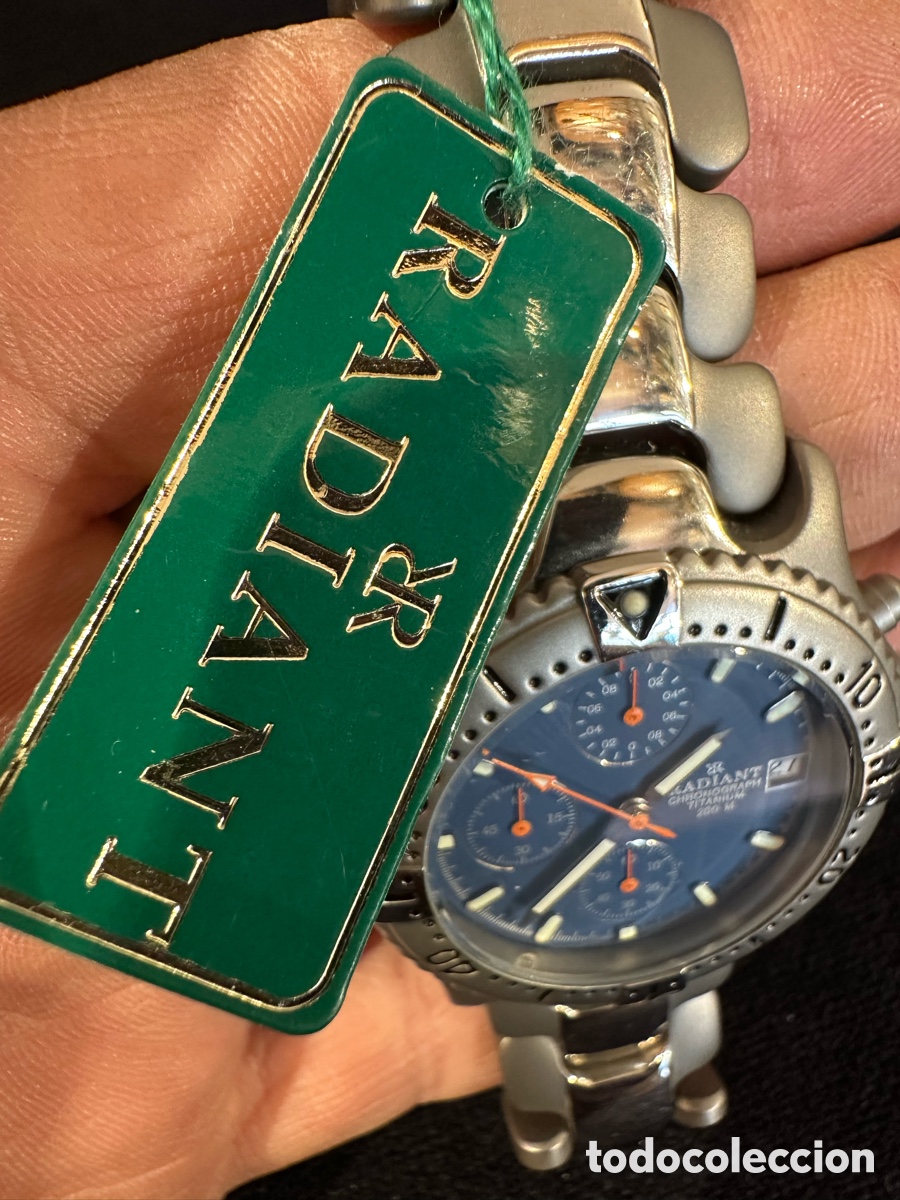 Antig&uuml;edades: Reloj Radiant Chronograph Titanium 200m (VD57) &ndash; Nuevo con etiqueta. Funcionando