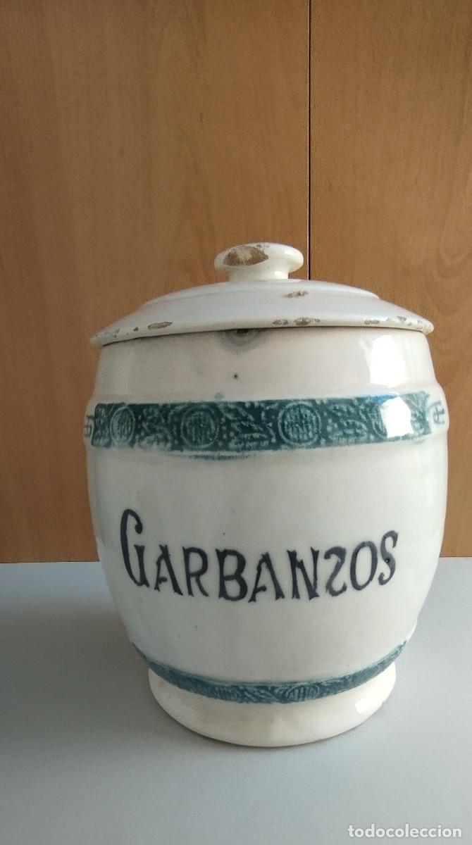 Antig&uuml;edades: Bote/tarro de cocina, en ceramica de Manises