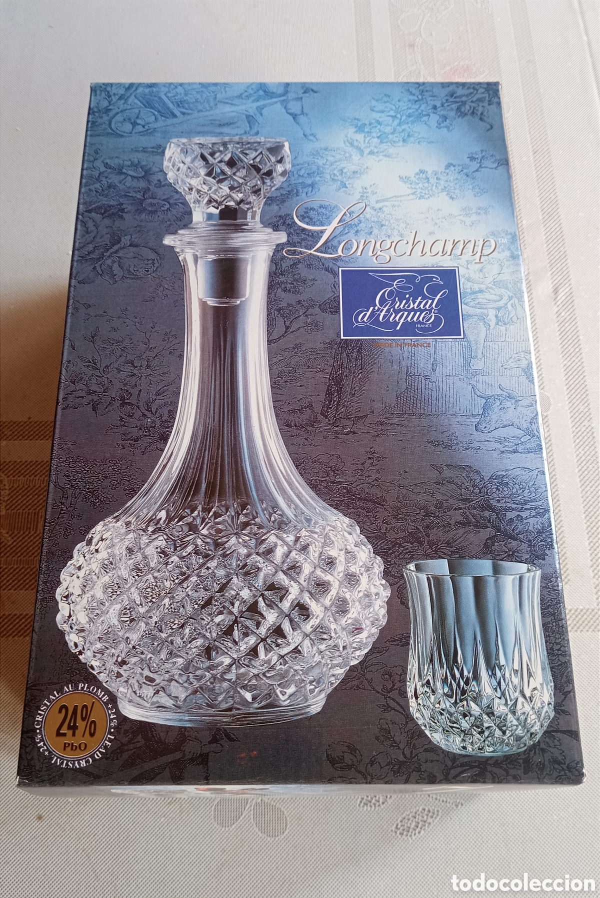 Antig&uuml;edades: Decantador cristal Longchamp nuevo