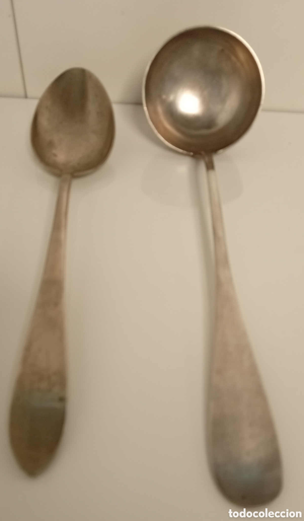 Antig&uuml;edades: .CUCHARON ANTIGUO DE ALPACA - Foto 2