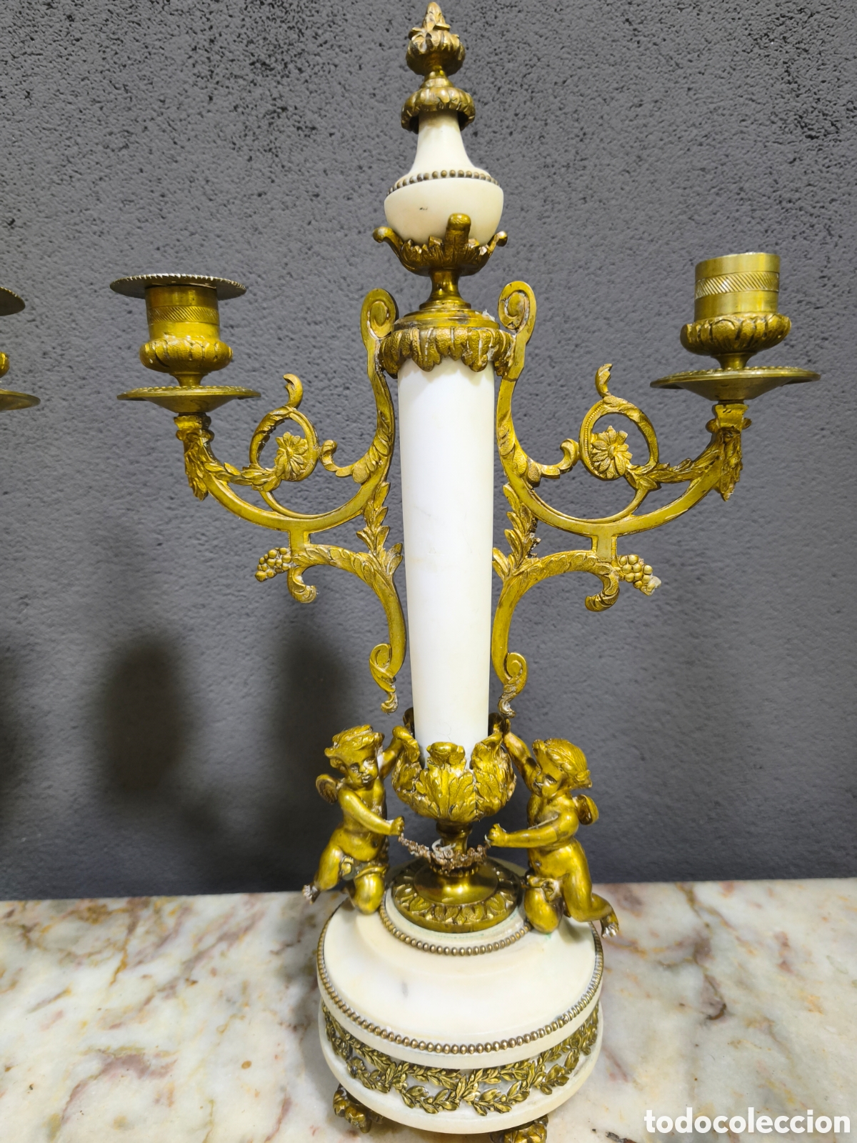 Antig&uuml;edades: Pareja de candelabros Luis XVI - Foto 2