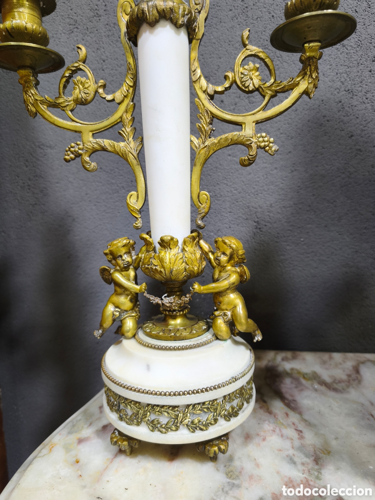 Antig&uuml;edades: Pareja de candelabros Luis XVI - Foto 10