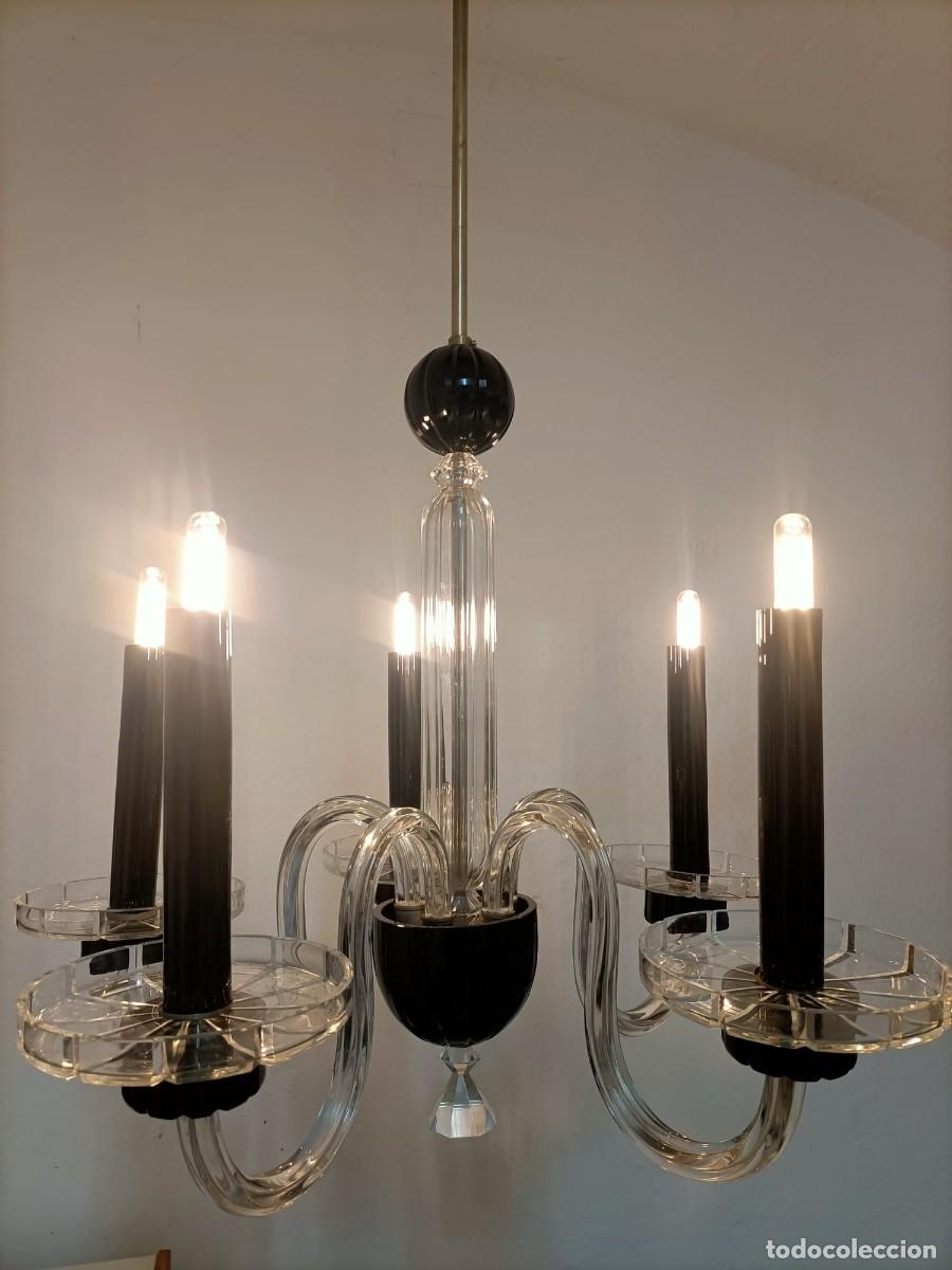 Antig&uuml;edades: LAMPARA ART DECO CRISTAL DE BOHEMIA. CHECOSLOVAQUIA A&Ntilde;OS 30