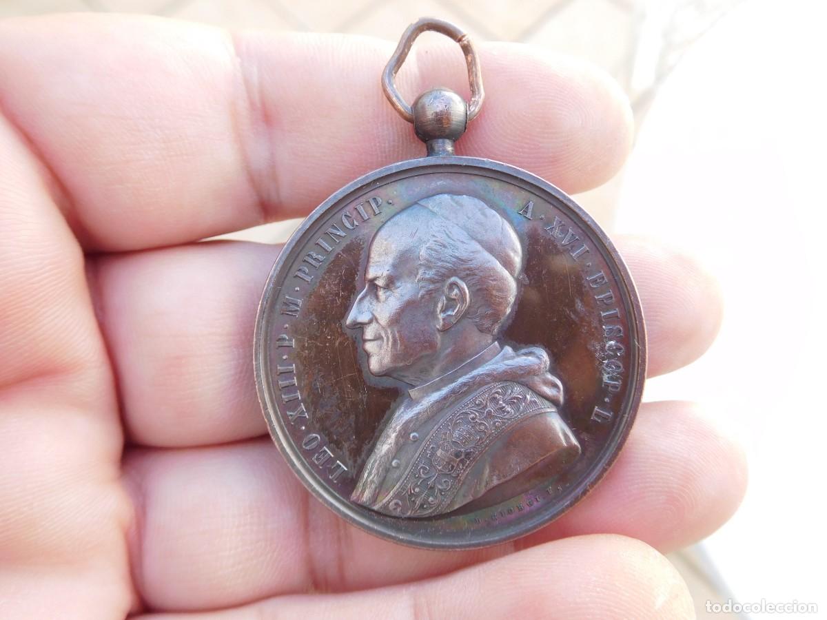 Antig&uuml;edades: Medalla de bronce Papa Le&oacute;n XIII a&ntilde;o 1894