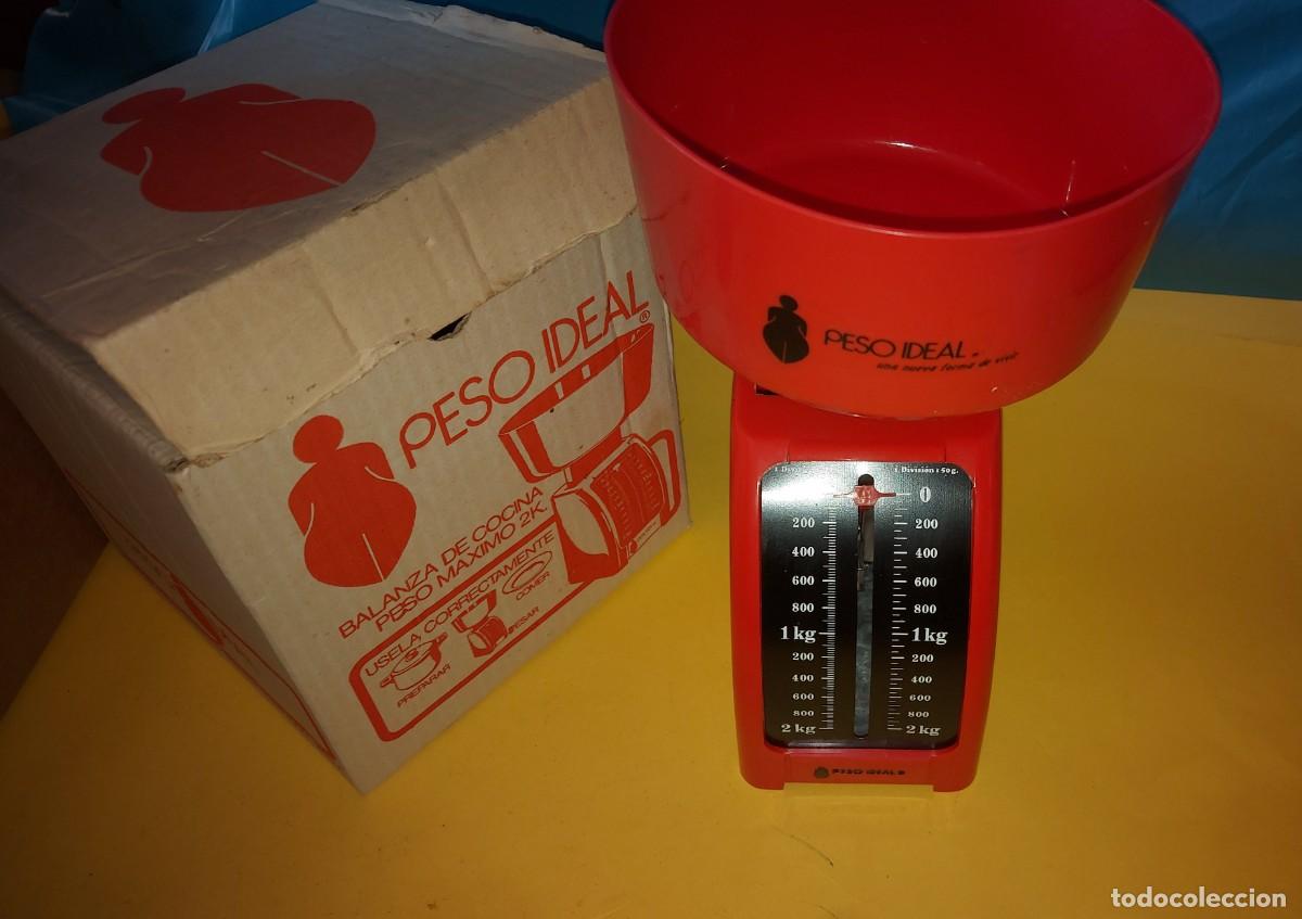 Antig&uuml;edades: BALANZA DE COCINA HASTA 2 KG CON CAJA / PESO IDEAL