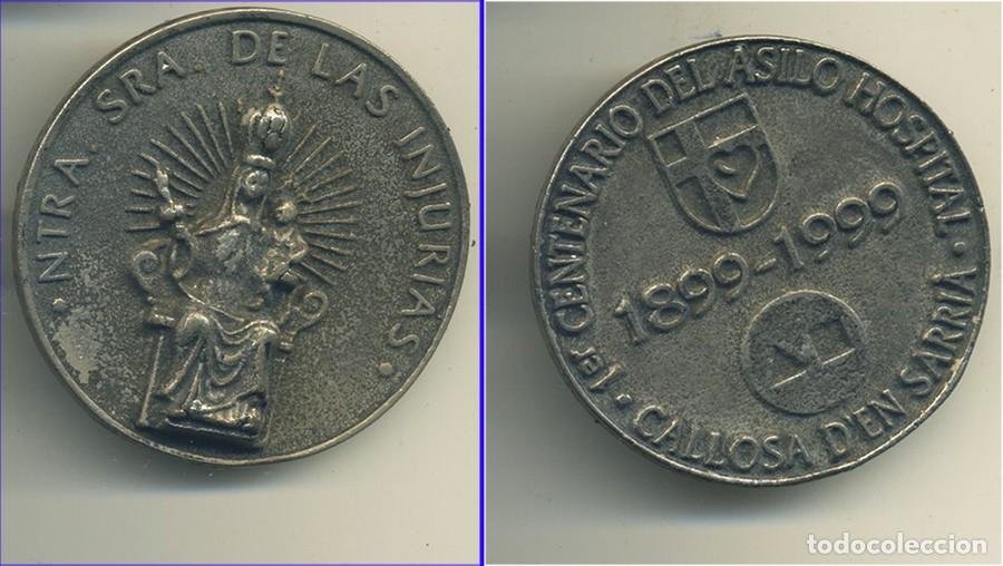 Antig&uuml;edades: VIRGEN NUESTRA SE&Ntilde;ORA DE LAS INJURIAS MEDALLA CENTENARIO ASILO HOSPITAL CALLOSA D`EN SARRIA