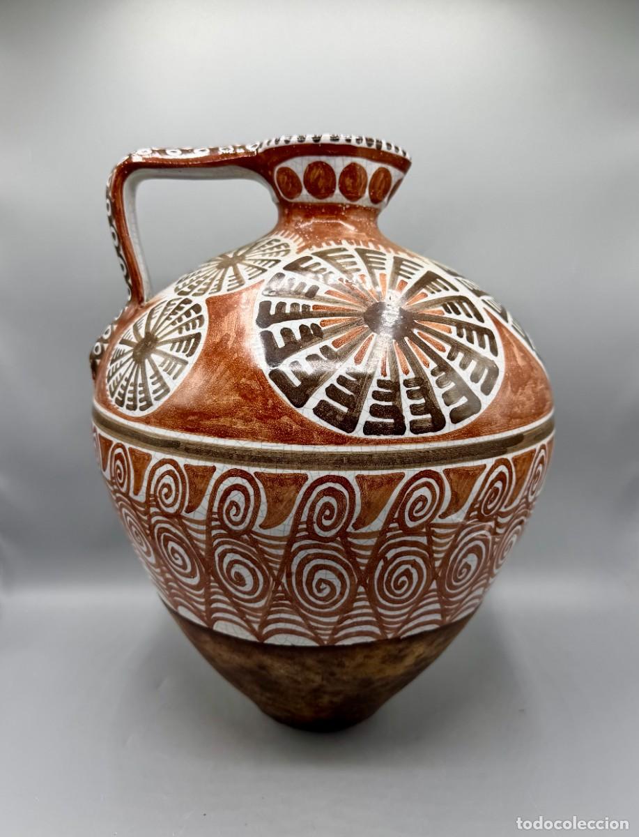 Antig&uuml;edades: ENORME GRAN JARRA XL CARMEN PERUJO Y ARCADIO BLASCO CERAMICA ANTIGUA CUERO PIEL ESPA&Ntilde;A FIRMADA