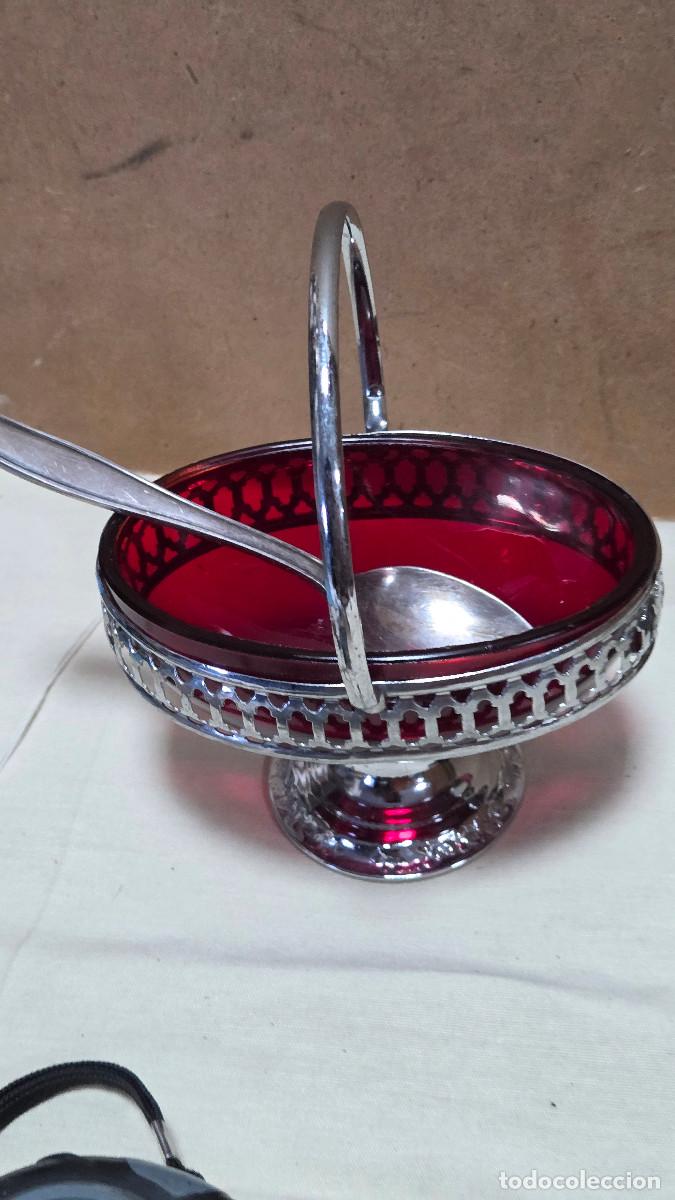 Antig&uuml;edades: azucarero cristal rojo - Foto 2