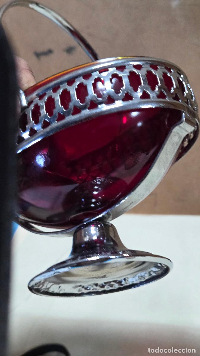 Antig&uuml;edades: azucarero cristal rojo - Foto 4