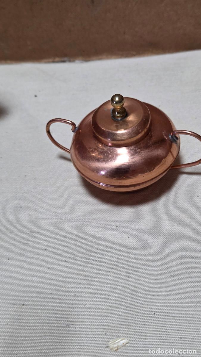 Antig&uuml;edades: mini azucarero de cobre rustico - Foto 2