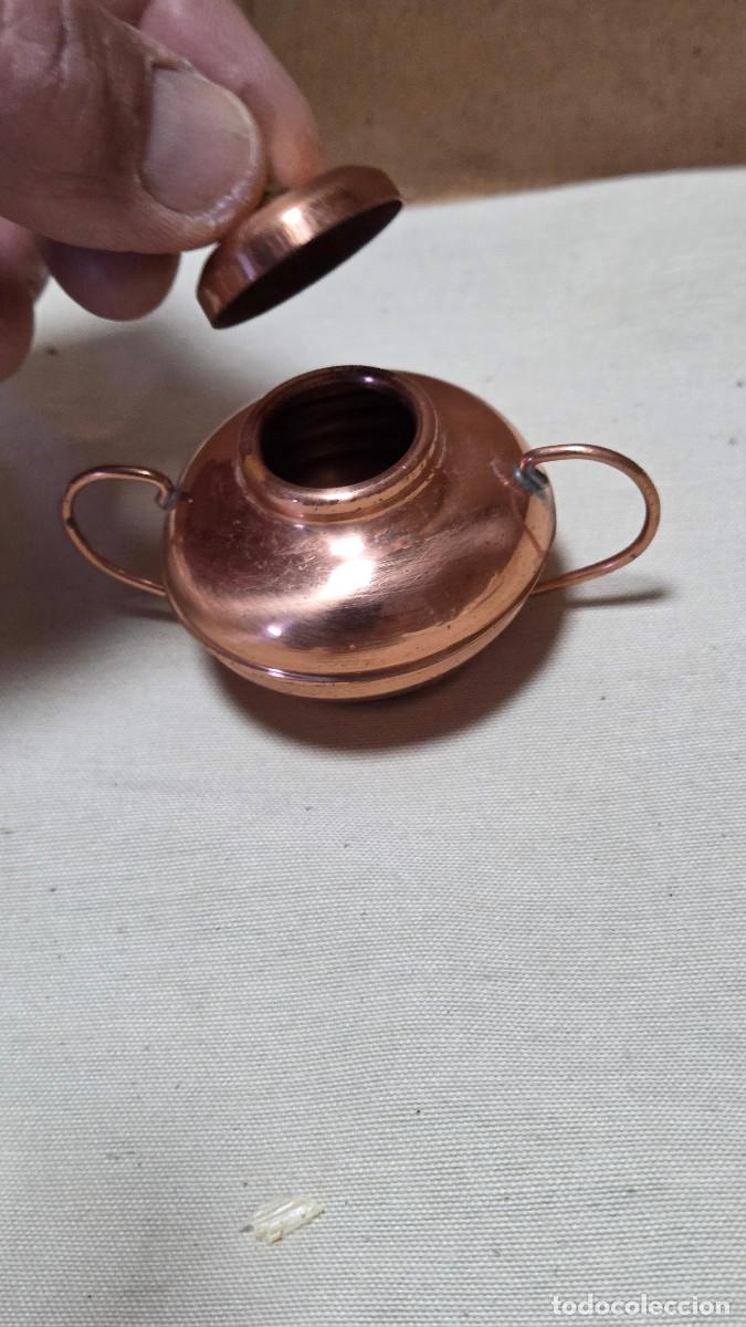 Antig&uuml;edades: mini azucarero de cobre rustico - Foto 3