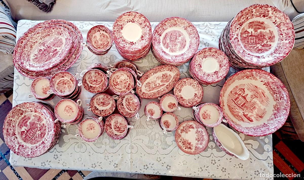 Antig&uuml;edades: LA CARTUJA DE SEVILLA &ndash; 202 ROSA &ndash; VAJILLA 152 PIEZAS