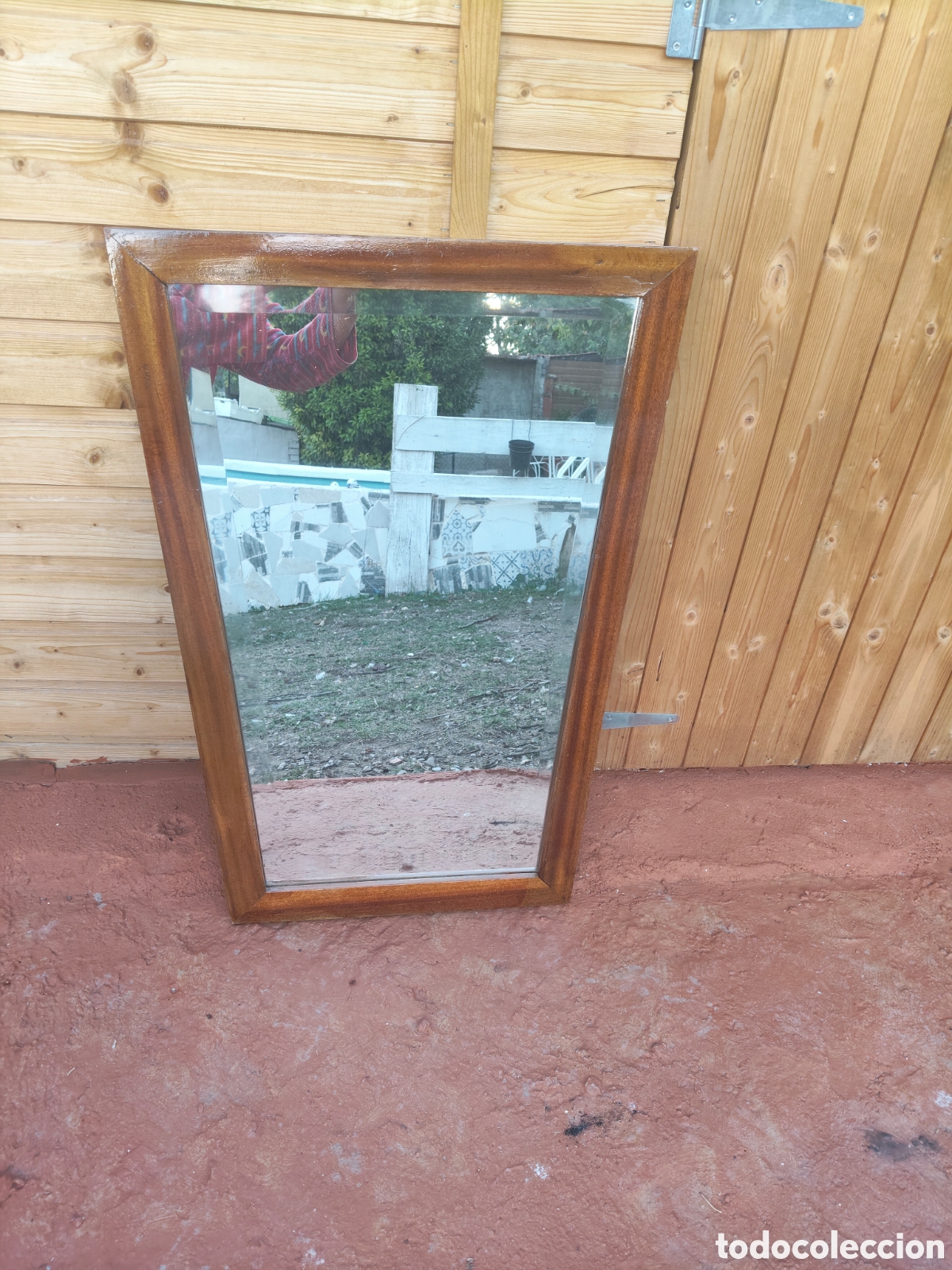 Antig&uuml;edades: Espejo de madera antiguo